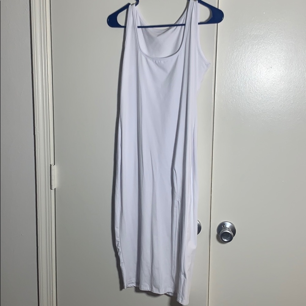 White dress with slit